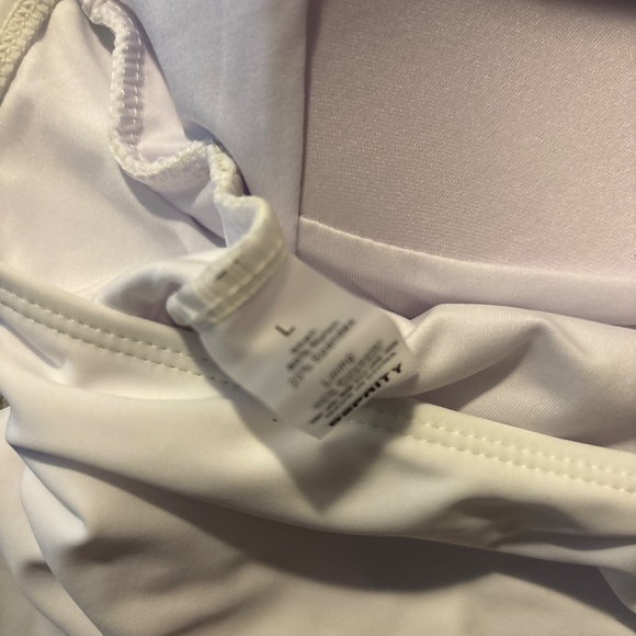 NWOT White Ruched Halter Swim Top - Picture 3 of 4